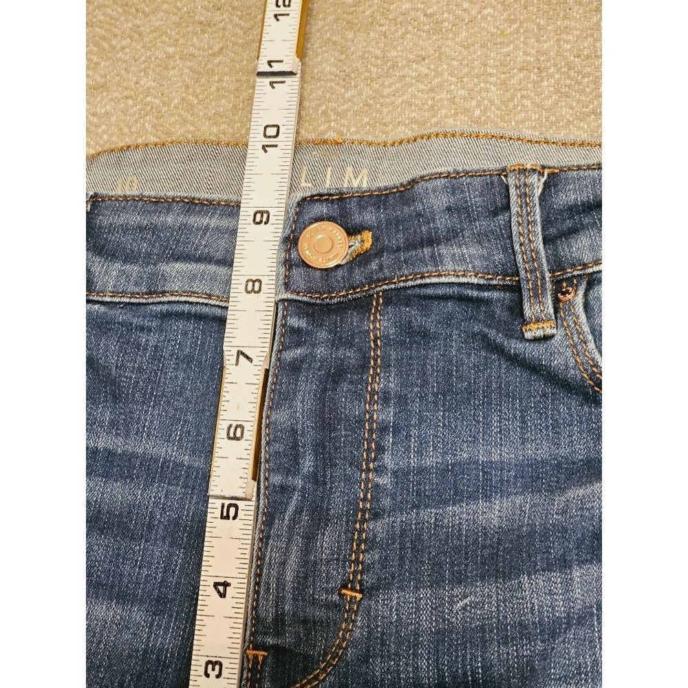 White House Black Market Slim Ankle Studded Jeans Size 10 Mid Wash - Picture 7 of 14